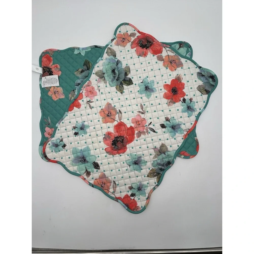 2 Pioneer Woman Vintage Bloom Floral Placemats Farmhouse Quilted Reversible